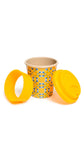 Coffee-to-go-Becher »DDR-Retro-Design«|gelb