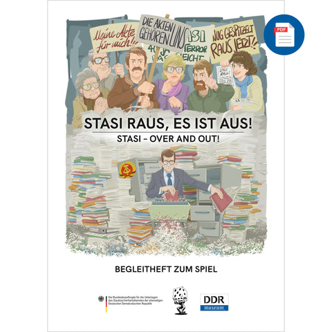 The booklet accompanying the game "Stasi raus, es ist aus!" GER